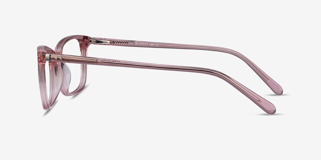 Alette Clear Pink AcetateEyeglass Frames from EyeBuyDirect, Side View