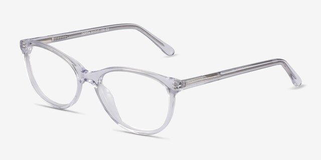 Depth Transparent AcétateMontures de lunettes de vue d'EyeBuyDirect, Vue d'Angle