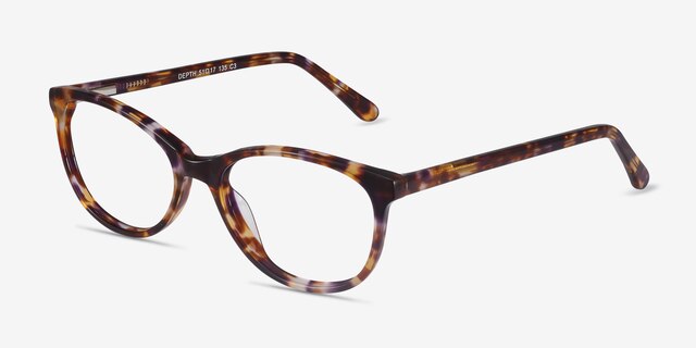 Depth Brown Floral AcetateEyeglass Frames from EyeBuyDirect, Angle View