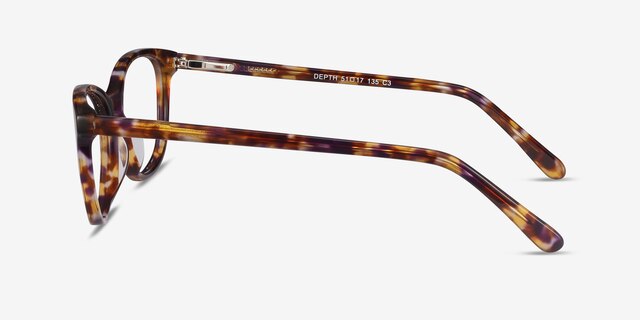Depth Brown Floral AcetateEyeglass Frames from EyeBuyDirect, Side View