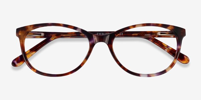 Depth Brown Floral AcetateEyeglass Frames from EyeBuyDirect, Closed View