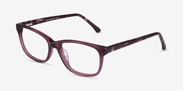 Ayla Violet AcétateMontures de lunettes de vue d'EyeBuyDirect, Vue d'Angle