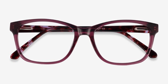 Ayla Violet AcétateMontures de lunettes de vue d'EyeBuyDirect, Vue Rapprochée