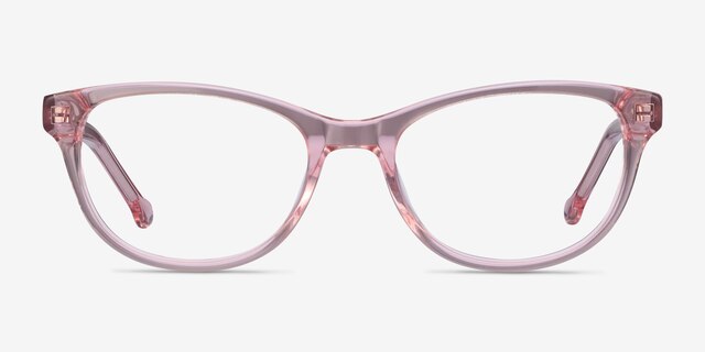 Thinker Clear Pink AcetateEyeglass Frames from EyeBuyDirect, Front View