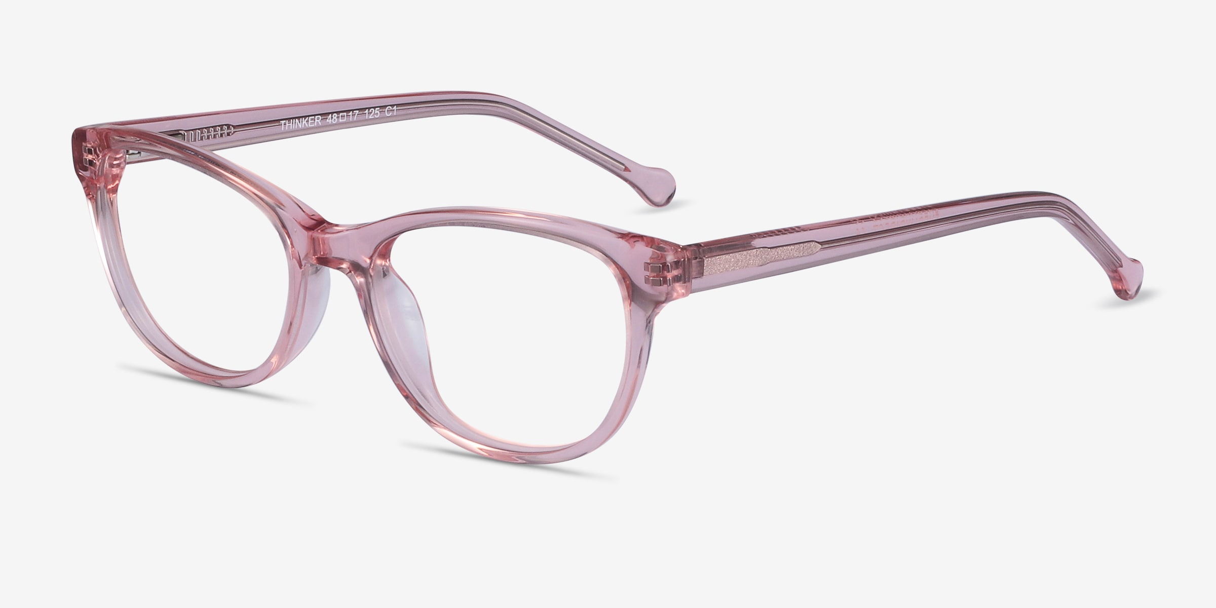 Thinker Cat Eye Clear Pink Full Rim Eyeglasses | Eyebuydirect Canada