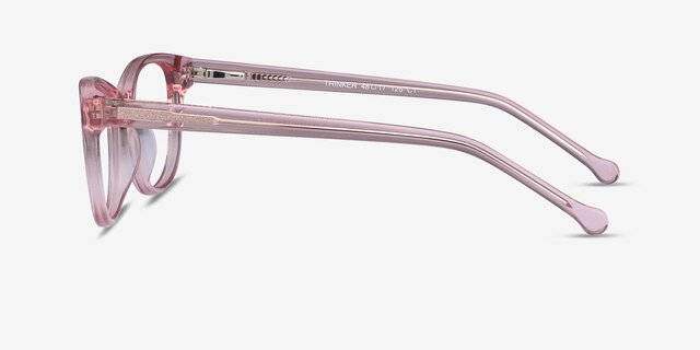 Thinker Clear Pink AcetateEyeglass Frames from EyeBuyDirect, Side View