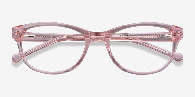 Thinker Clear Pink AcetateEyeglass Frames from EyeBuyDirect, Closed View