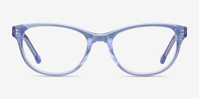 Thinker Clear Blue AcetateEyeglass Frames from EyeBuyDirect, Front View