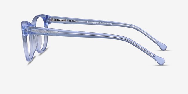 Thinker Clear Blue AcetateEyeglass Frames from EyeBuyDirect, Side View