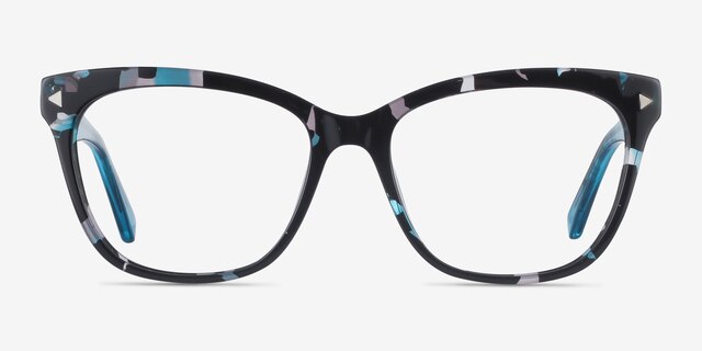 Petal Blue Floral AcetateEyeglass Frames from EyeBuyDirect, Front View