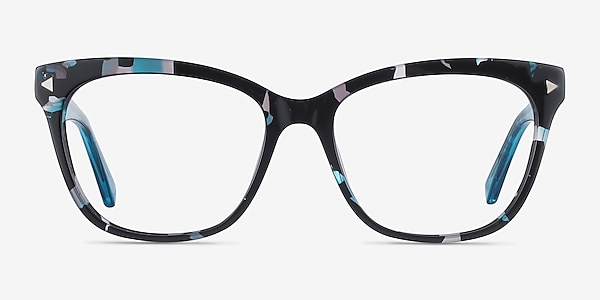 Petal Blue Floral Acétate Montures de lunettes de vue