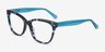 Petal Blue Floral AcetateEyeglass Frames from EyeBuyDirect, Angle View