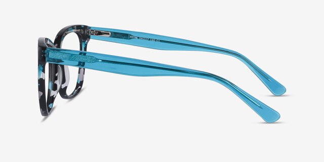 Petal Blue Floral AcetateEyeglass Frames from EyeBuyDirect, Side View
