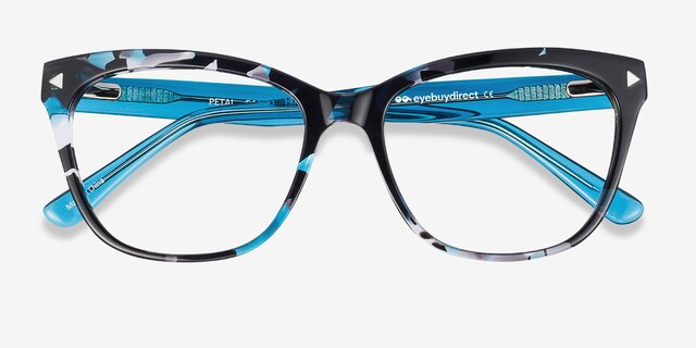 Petal Blue Floral AcetateEyeglass Frames from EyeBuyDirect, Closed View
