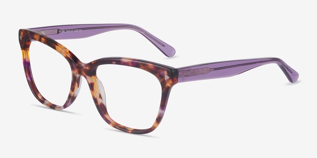 Petal Purple Tortoise AcétateMontures de lunettes de vue d'EyeBuyDirect, Vue d'Angle