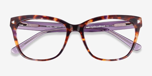 Petal Purple Tortoise AcétateMontures de lunettes de vue d'EyeBuyDirect, Vue Rapprochée