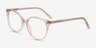 Nala Clear Pink AcetateEyeglass Frames from EyeBuyDirect, Angle View