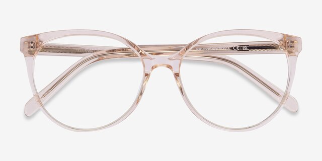 Nala Clear Pink AcetateEyeglass Frames from EyeBuyDirect, Closed View