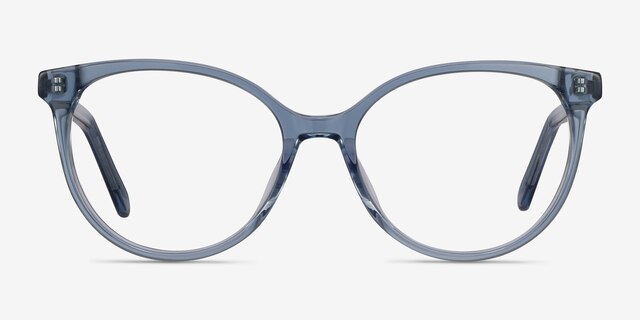 Nala Clear Blue AcetateEyeglass Frames from EyeBuyDirect, Front View