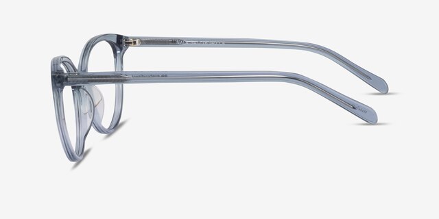 Nala Clear Blue AcetateEyeglass Frames from EyeBuyDirect, Side View