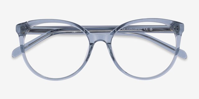 Nala Clear Blue AcetateEyeglass Frames from EyeBuyDirect, Closed View
