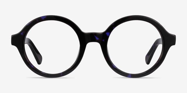 Groove Bleu AcétateMontures de lunettes de vue d'EyeBuyDirect, Vue de Face