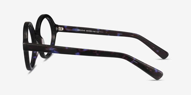 Groove Bleu AcétateMontures de lunettes de vue d'EyeBuyDirect, Vue de Côté
