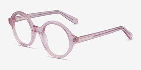 Groove Rose Acétate Montures de lunettes de vue d'EyeBuyDirect, Vue d'Angle