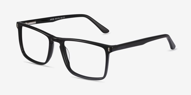 Arise Black AcetateEyeglass Frames from EyeBuyDirect, Angle View