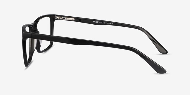 Arise Black AcetateEyeglass Frames from EyeBuyDirect, Side View