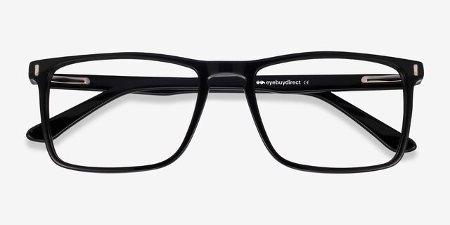 Arise Black AcetateEyeglass Frames from EyeBuyDirect, Closed View