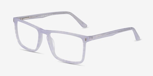 Arise Purple Striped AcetateEyeglass Frames from EyeBuyDirect, Angle View