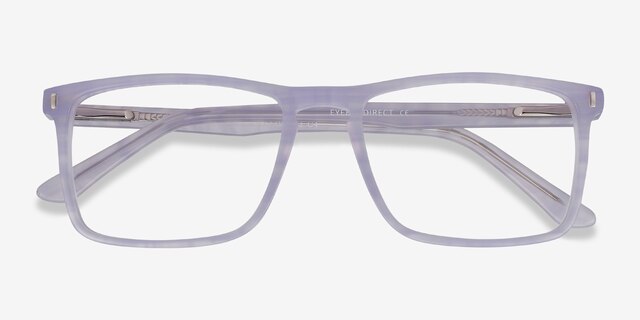 Arise Purple Striped AcetateEyeglass Frames from EyeBuyDirect, Closed View