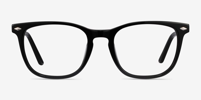 Honor Black AcetateEyeglass Frames from EyeBuyDirect, Front View
