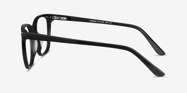 Honor Black AcetateEyeglass Frames from EyeBuyDirect, Side View