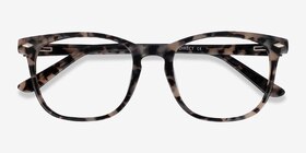 Honor Gray Tortoise Acétate Montures de lunettes de vue d'EyeBuyDirect, Vue Rapprochée