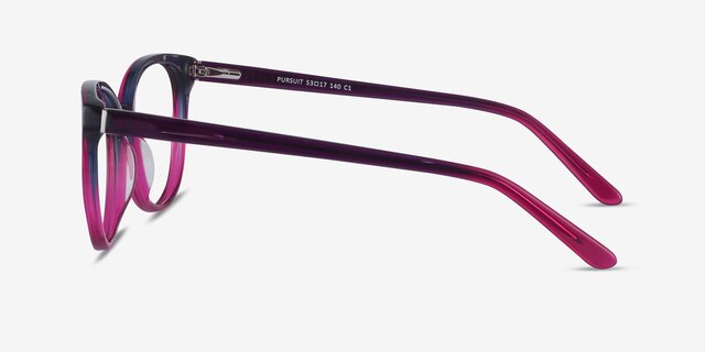 Pursuit Violet AcétateMontures de lunettes de vue d'EyeBuyDirect, Vue de Côté