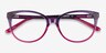 Pursuit Violet AcétateMontures de lunettes de vue d'EyeBuyDirect, Vue Rapprochée