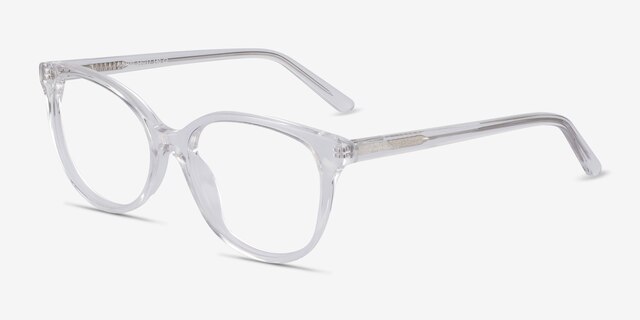 Pursuit Clear AcetateEyeglass Frames from EyeBuyDirect, Angle View