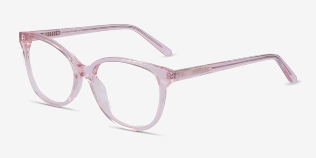 Pursuit Pink AcetateEyeglass Frames from EyeBuyDirect, Angle View