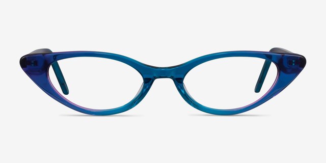 Hush Blue AcetateEyeglass Frames from EyeBuyDirect, Front View