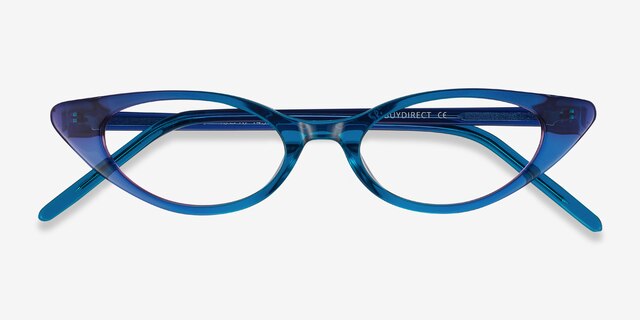 Hush Blue AcetateEyeglass Frames from EyeBuyDirect, Closed View