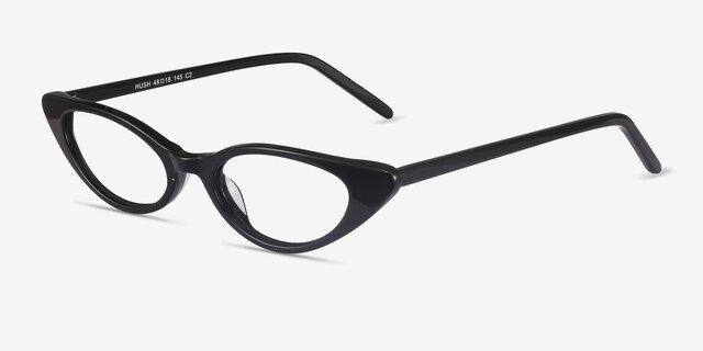Hush Black AcetateEyeglass Frames from EyeBuyDirect, Angle View