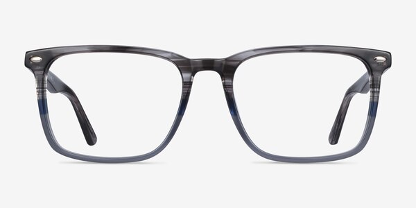 Tactician Gray Striped Acétate Montures de lunettes de vue