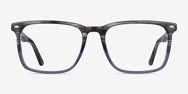 Tactician Gray Striped Acétate Montures de lunettes de vue