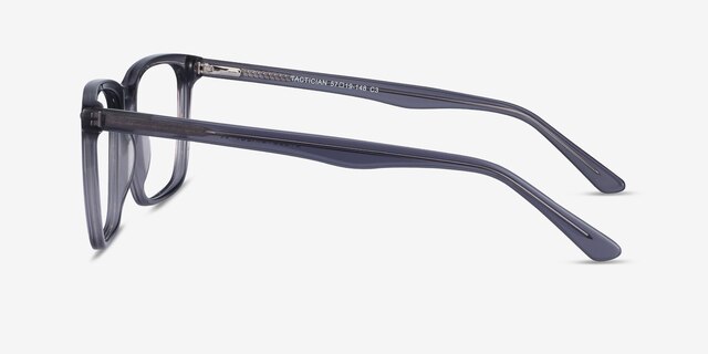 Tactician Gray AcetateEyeglass Frames from EyeBuyDirect, Side View