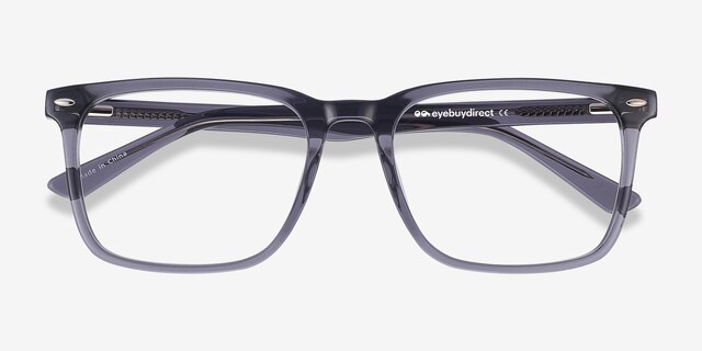 Tactician Gray AcetateEyeglass Frames from EyeBuyDirect, Closed View