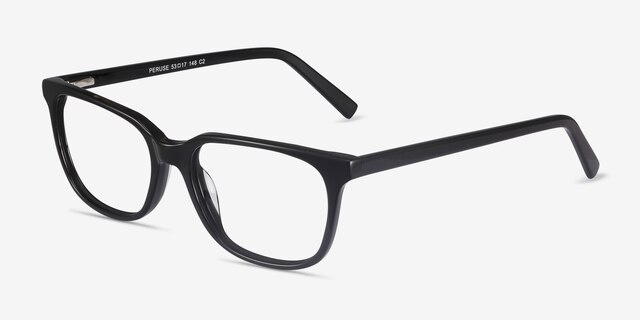 Peruse Black AcetateEyeglass Frames from EyeBuyDirect, Angle View