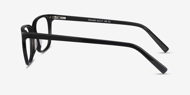 Peruse Black AcetateEyeglass Frames from EyeBuyDirect, Side View