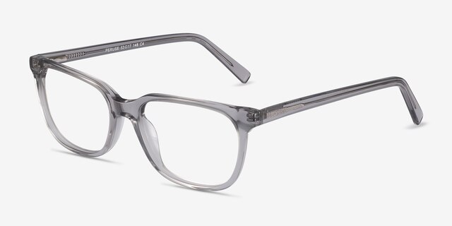 Peruse Clear Gray AcetateEyeglass Frames from EyeBuyDirect, Angle View